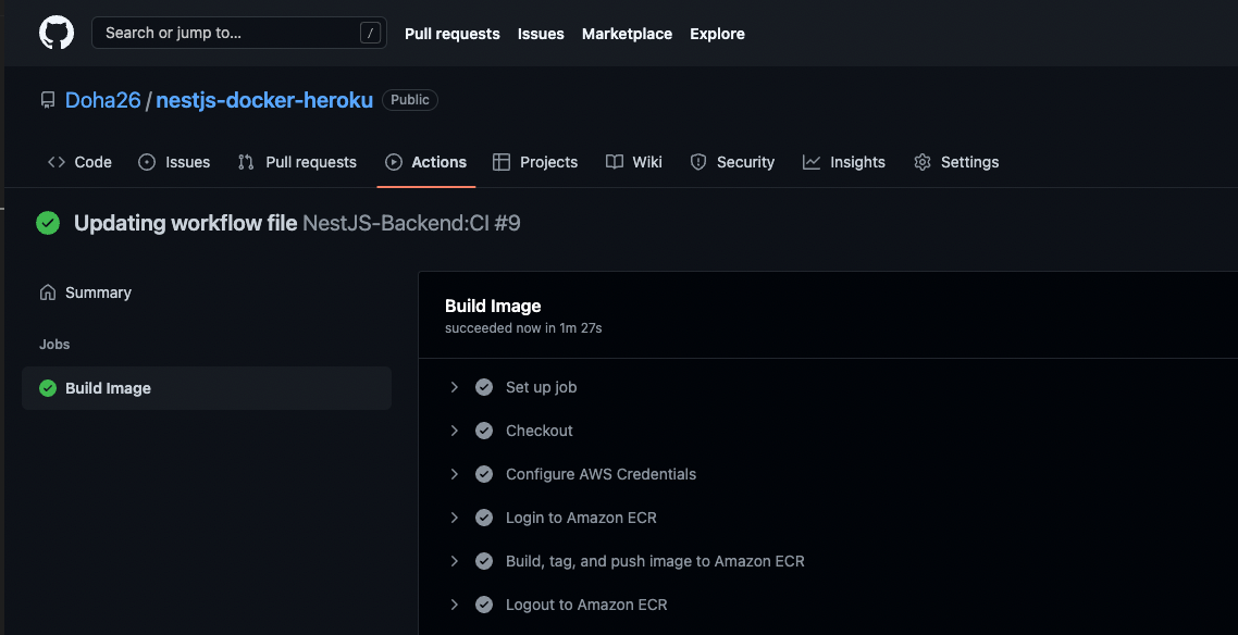 Use CI/CD with Github Actions and Amazon ECR to deploy a Dockerized NestJS Backend on Heroku - Part 1